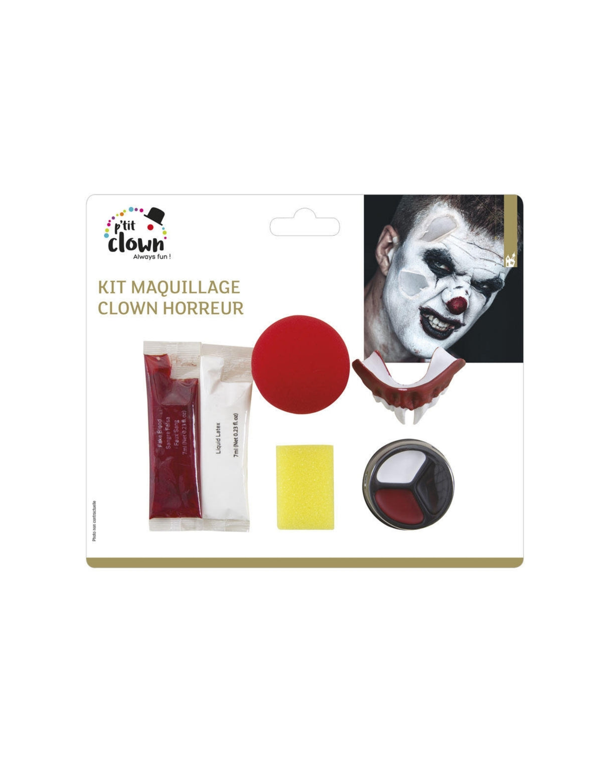 Scary clown make-up kit