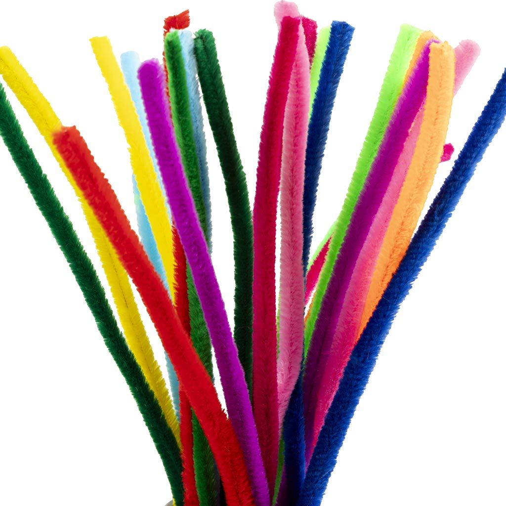 Chenille, L: 30 cm, tykkelse 9 mm, ass. farver, 25 ass./ 1 pk.
