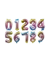 Ballonfolie 35 cm – Tal 0-9 – Multifarvet