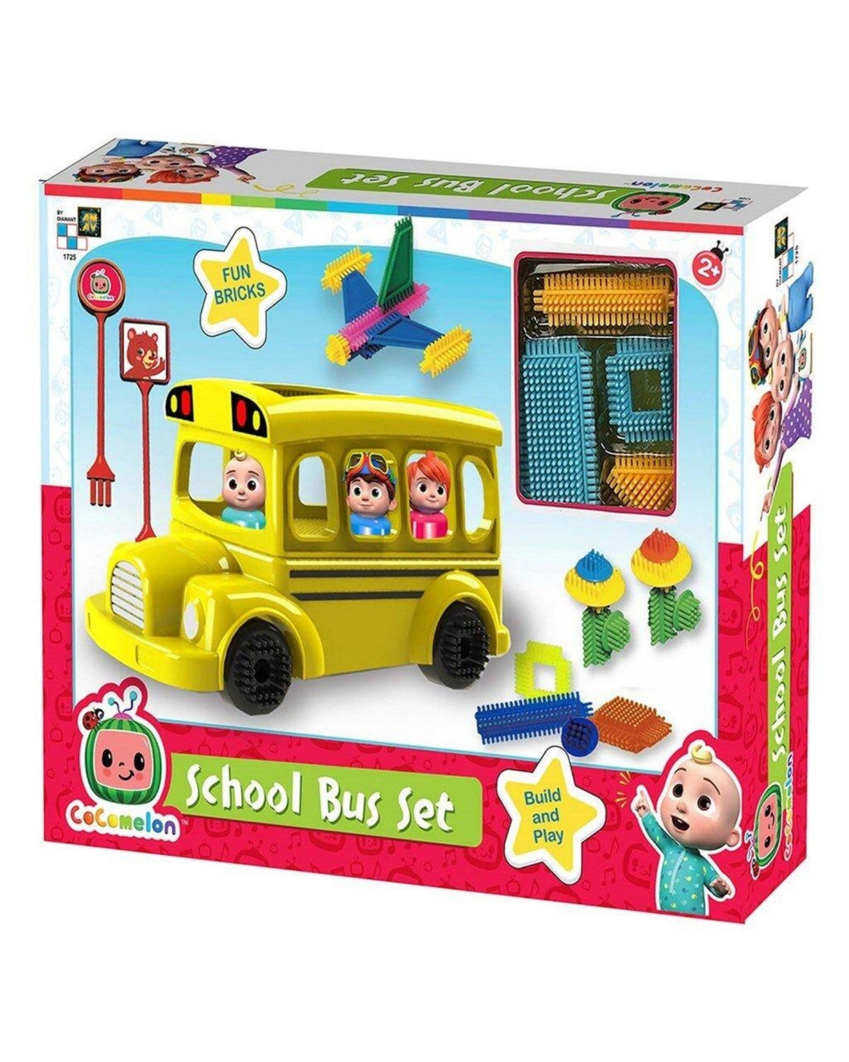 CoComelon Funbricks School Bus Set