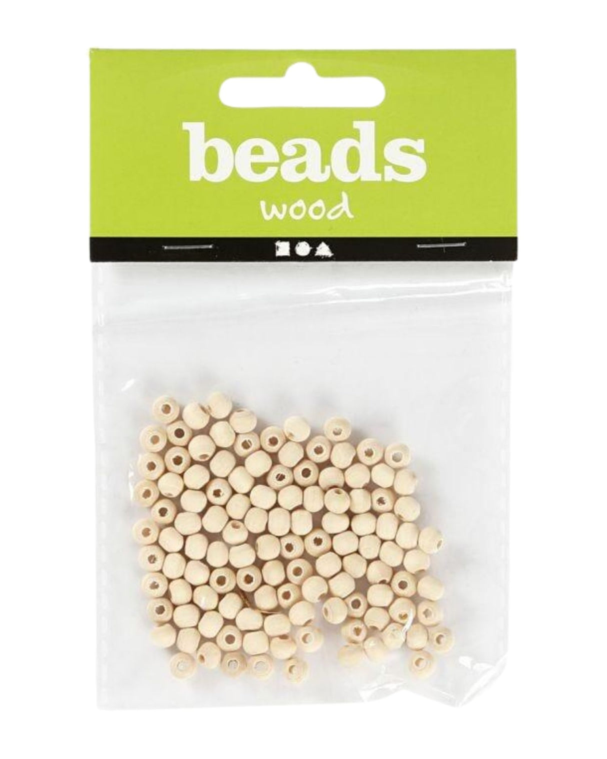 Wooden bead, diam. 5 mm, hole size 1.5 mm, 100 pcs./ 1 pk.