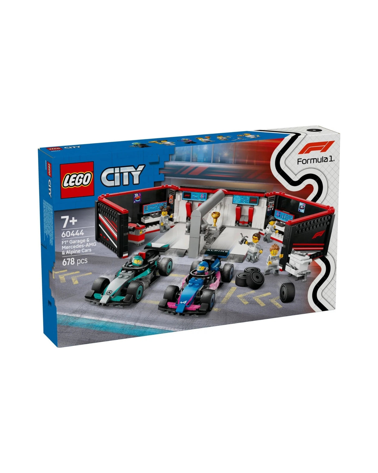 LEGO 60444 F1 Garage &amp; Mercedes-AMG &amp; Alpine Cars - LEGO City