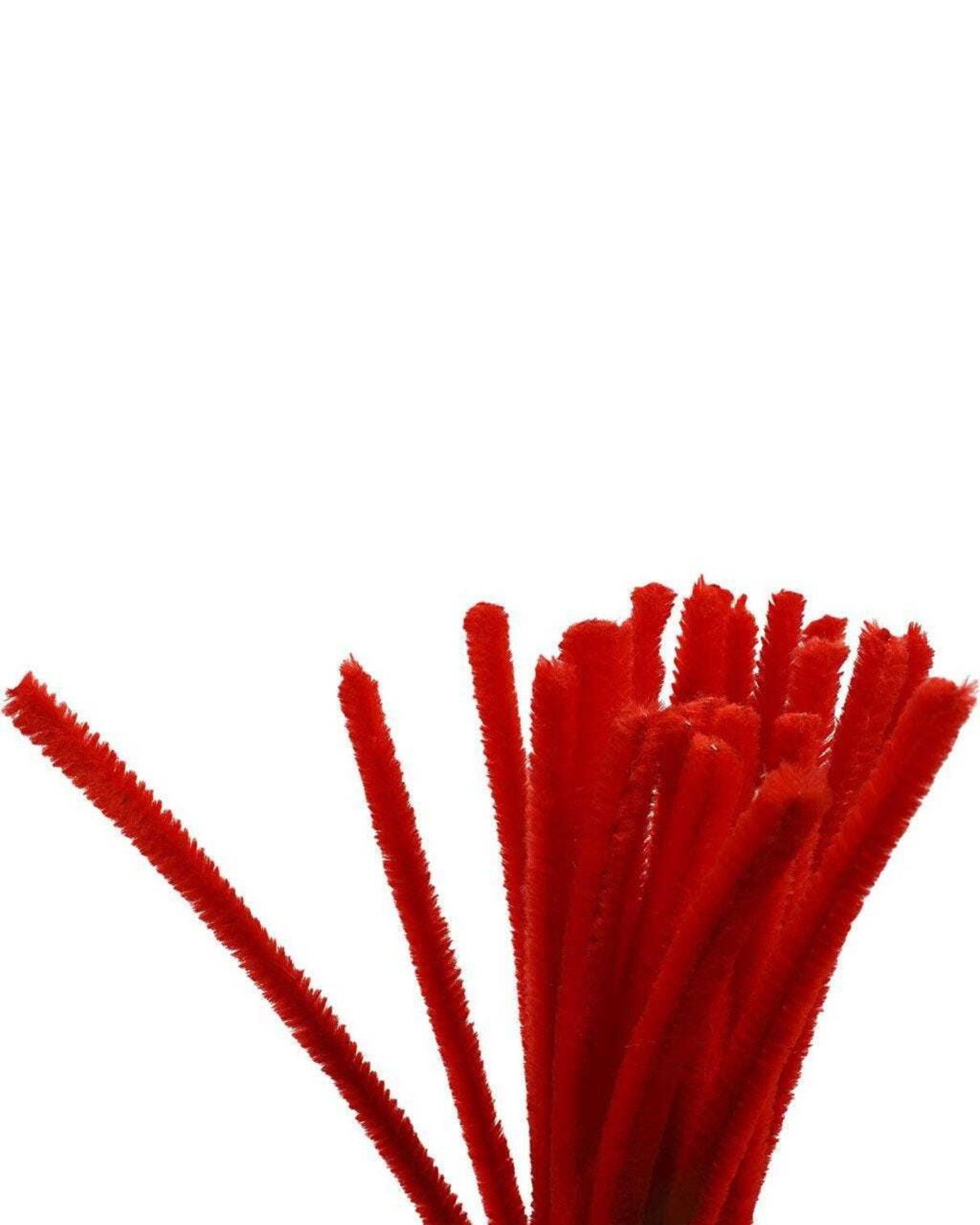 Chenille, L: 30 cm, tykkelse 9 mm, rød, 25 stk./ 1 pk