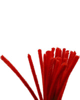 Chenille, L: 30 cm, tykkelse 9 mm, rød, 25 stk./ 1 pk