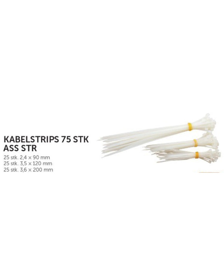 Cable ties 75 pcs white
