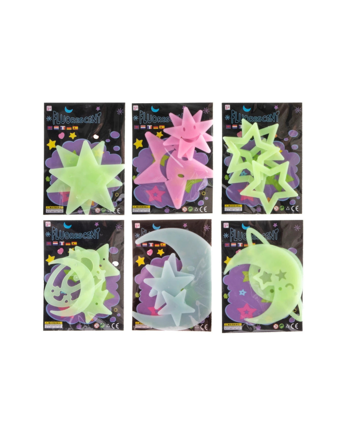 Glow in the Dark Stjerner – 8,5 x 6,5 cm