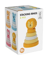 Stacking tower with wooden figure