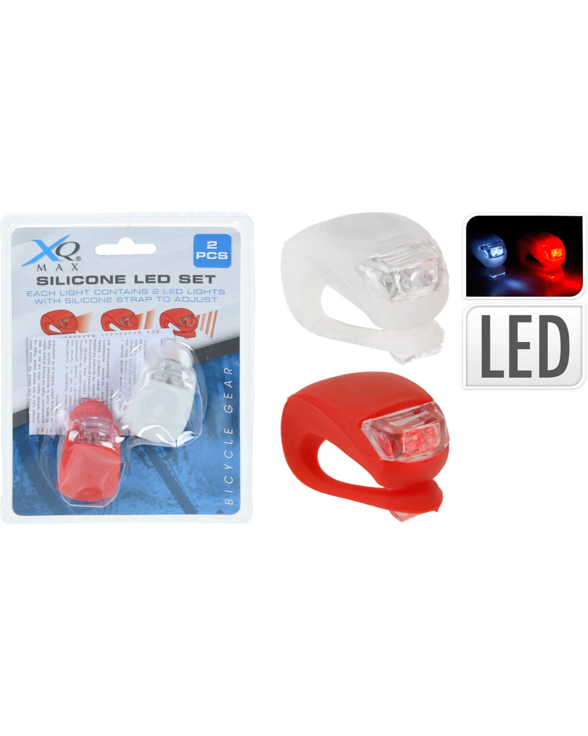 Cykellygter Silikone LED 2 stk