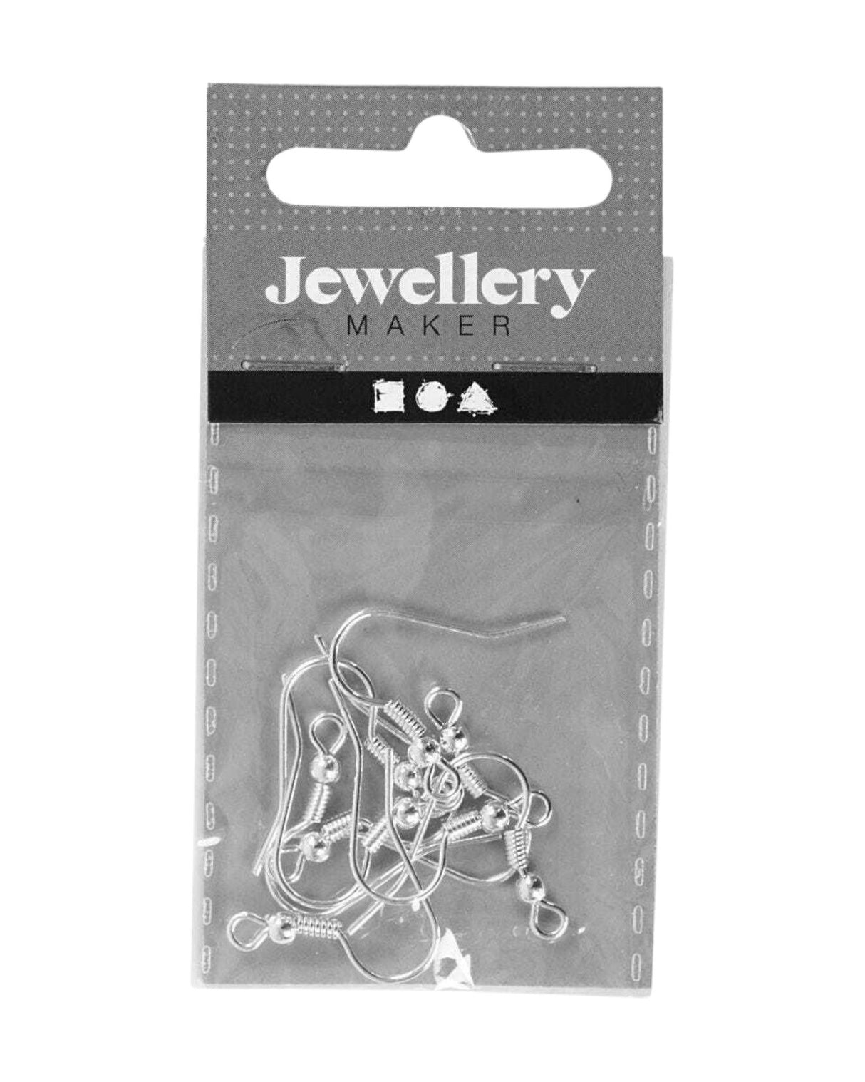 Franske ørekroge L.18mm. forsølvet 10 stk.