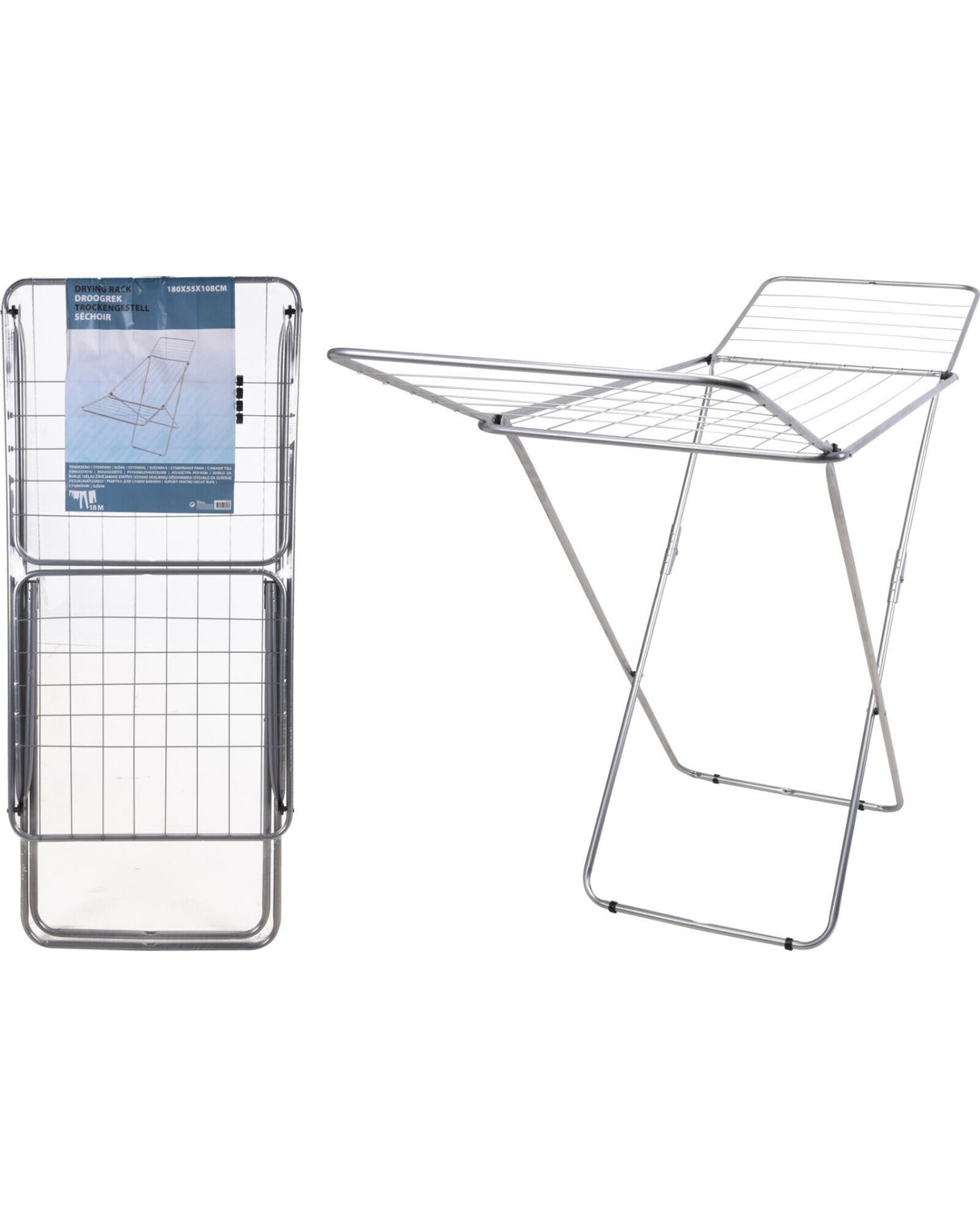 Wing dryer stand 18m - silver