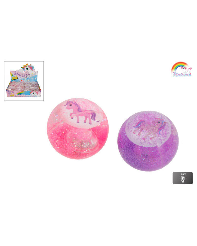 Hoppebold Enhjørning med Lys 6,5 cm 1 stk
