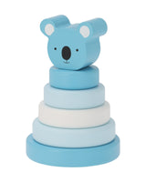 Stacking tower with wooden figure