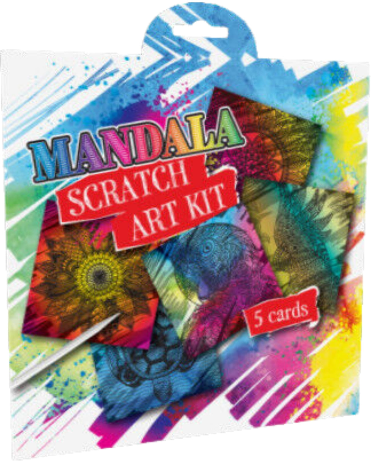 Scratch cards Mandala with pen and 5 cards