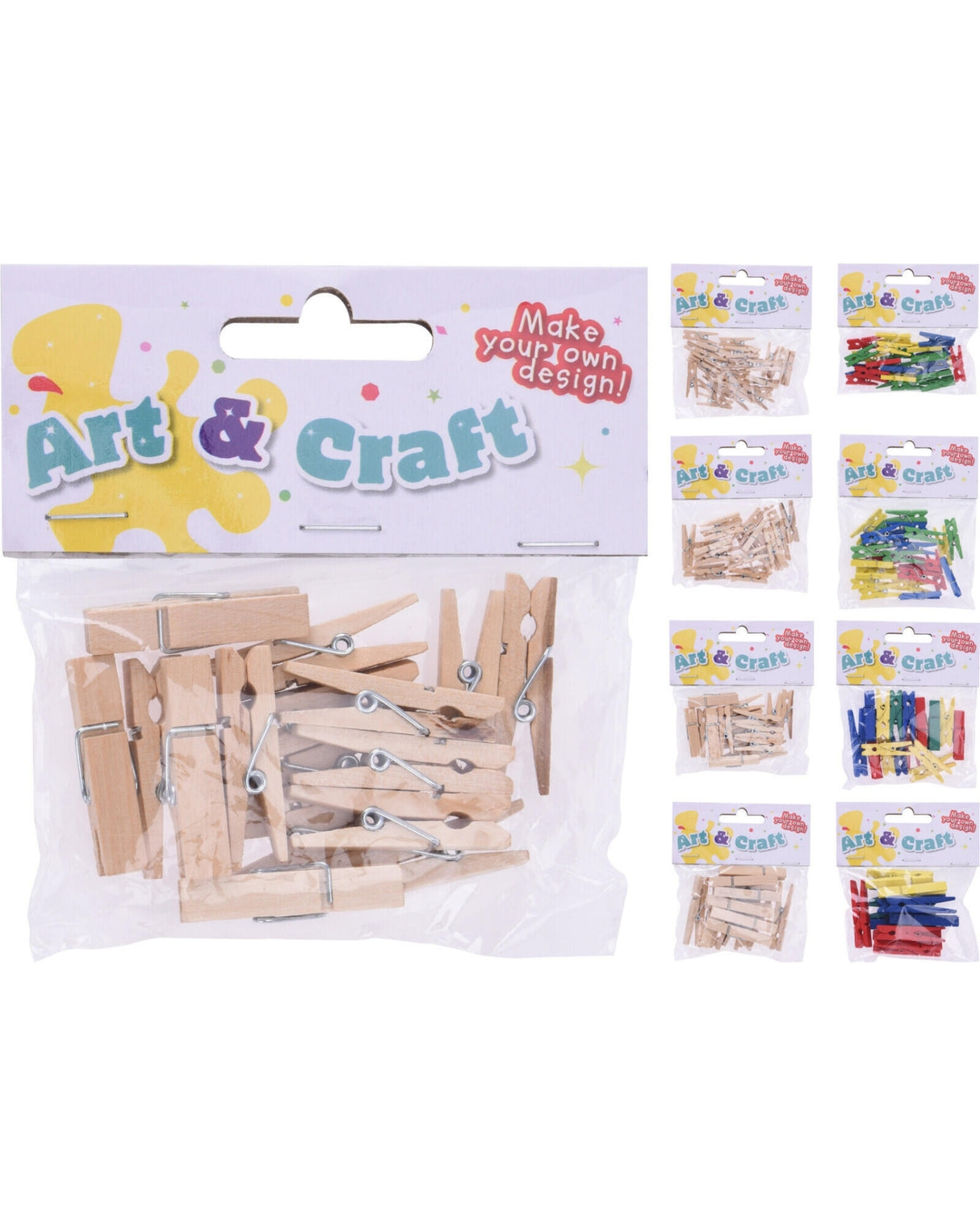 Klemmer mini i træ 1 pose