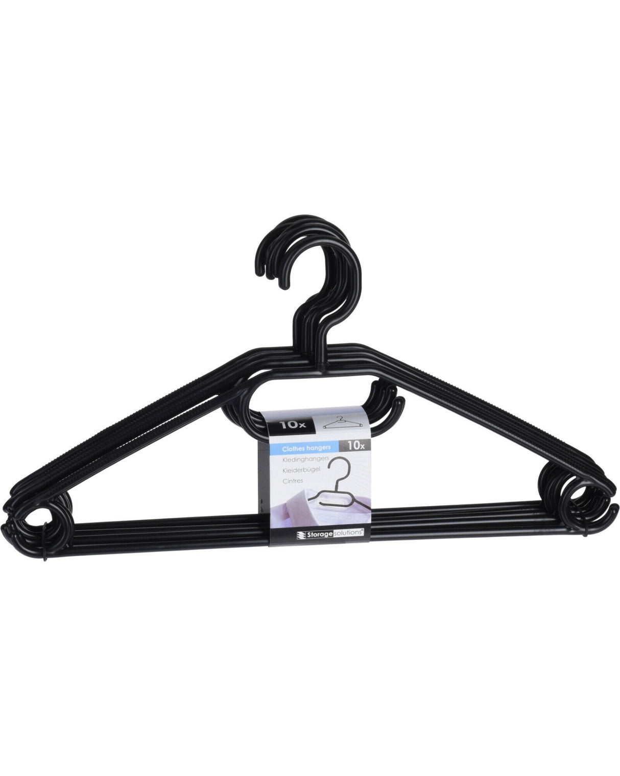 Plastic hangers 10 pcs in black