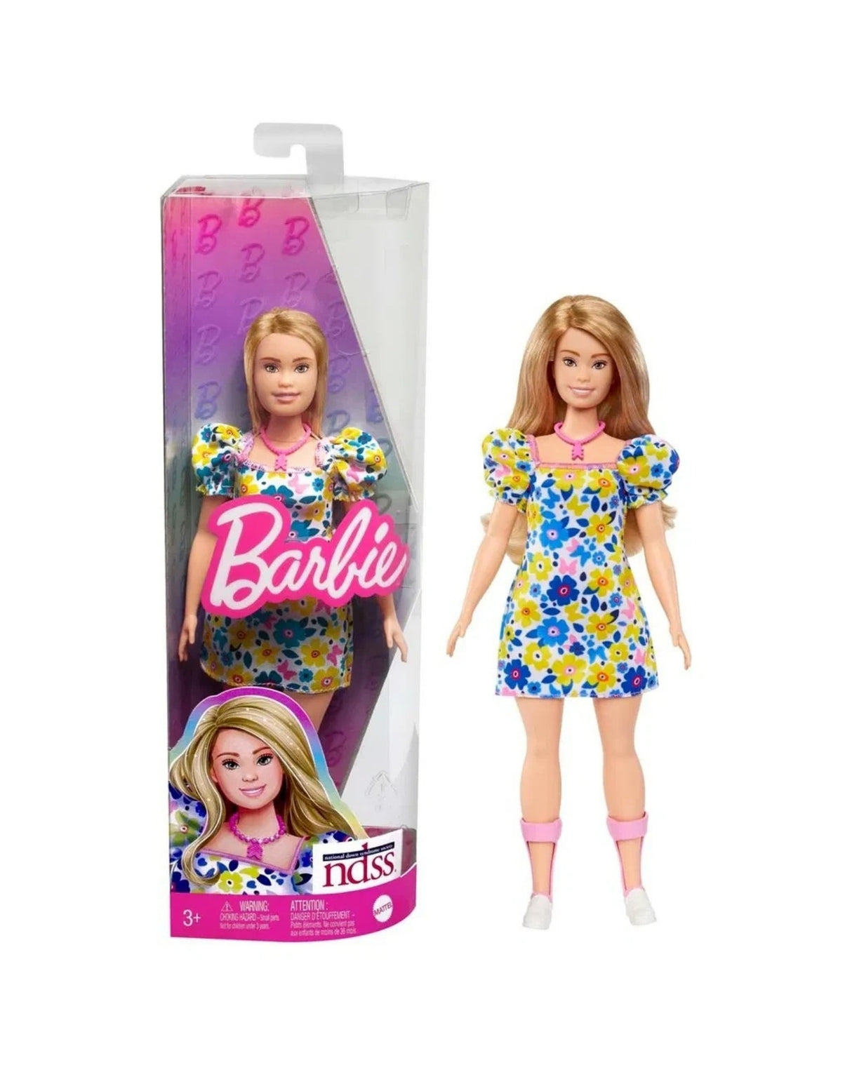 Barbie Fashionista Doll Yellow Blue Floral (DS)