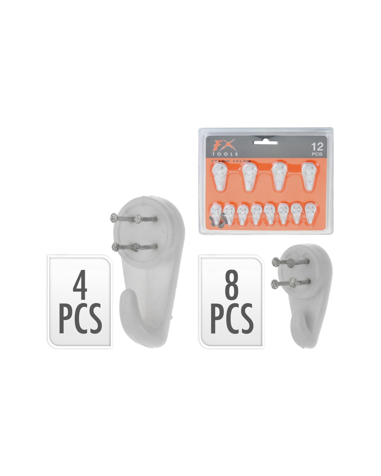 Hooks with steel nails 12 pcs.