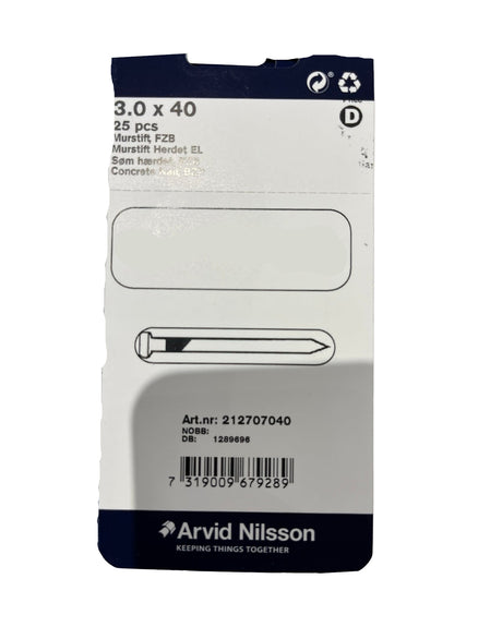 Betonsøm hærdet FZB 3,0 X 40 mm 25 Stk