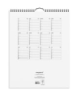 Studie Familie kalender Black and White 5 kolonner