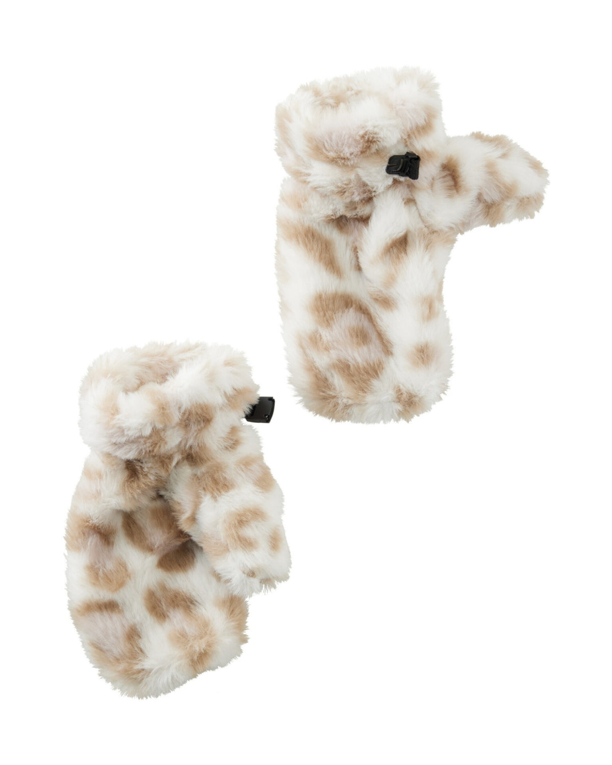 Børnehandsker med leopardprint og blødt teddyfor