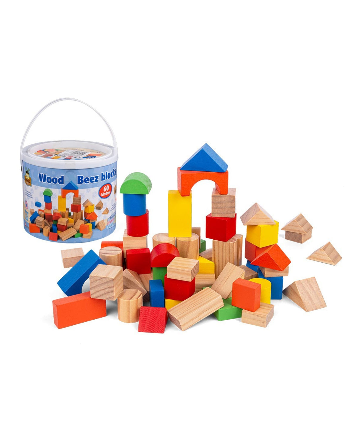 Byggeklodser i træ 60 stk