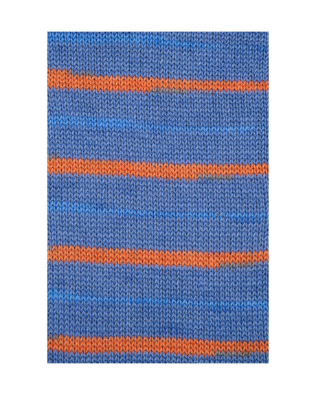 Just Sock Wool 50g - Fv.4 Støvet blå/Kobolt/Orange  - Fra Mayflower