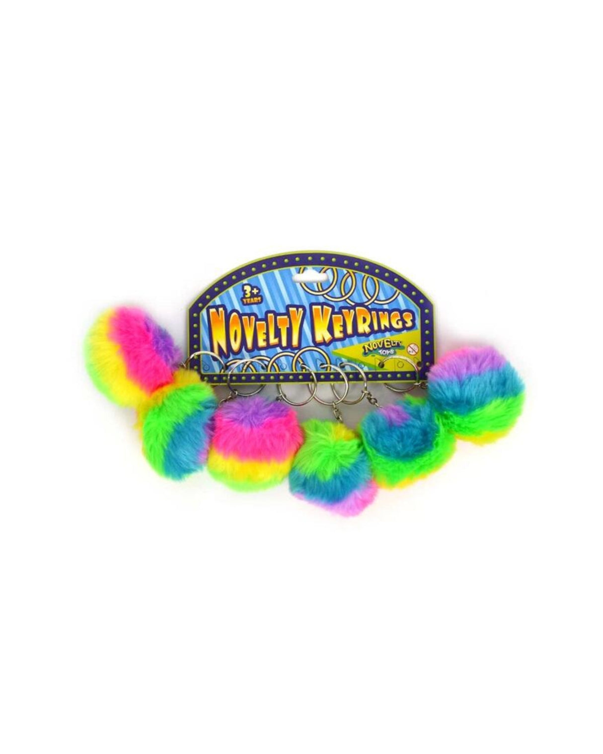 Nøglering regnbue plys 1 stk
