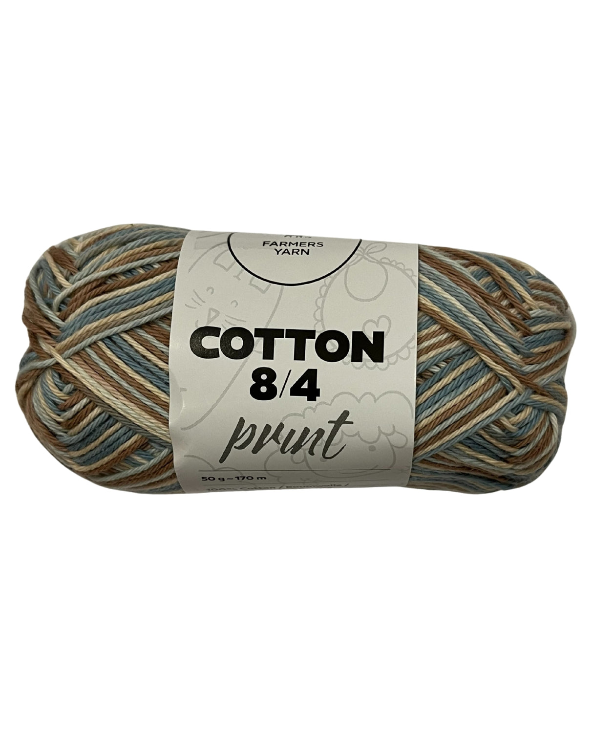 Bomuld garn Farmers Yarn print 8/4 50 g. fv. 08