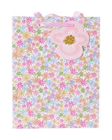Lille gavepose med blomsterdesign – 23 x 18 x 10 cm