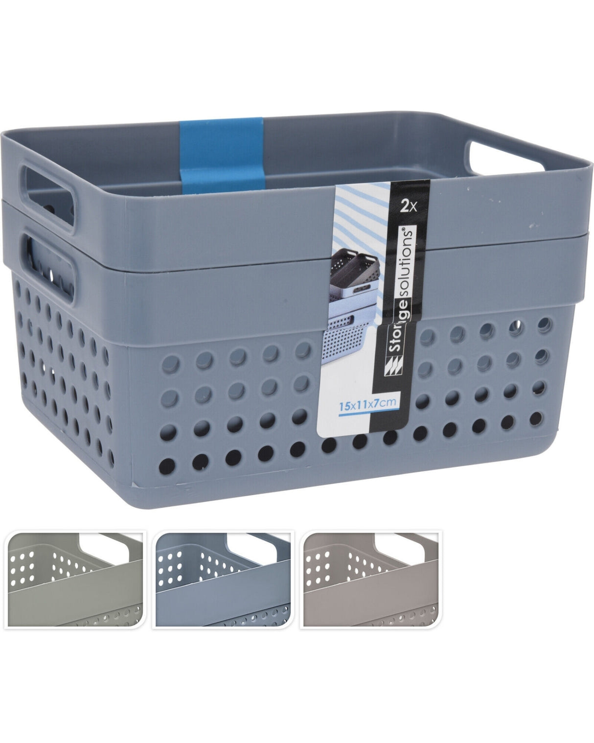 Plastic storage basket 2pcs