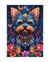 Puslespil med 1000 brikker - Hund I Blomsterlandet