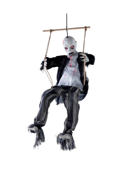 Zombie on a swing - Animated with sound and light - 80 cm