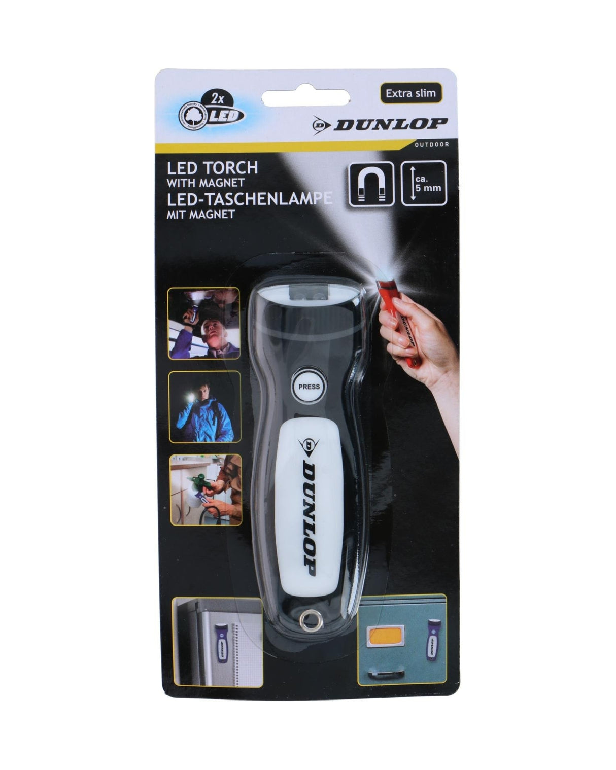 Lommelygte 2LED med magnet - DUNLOP