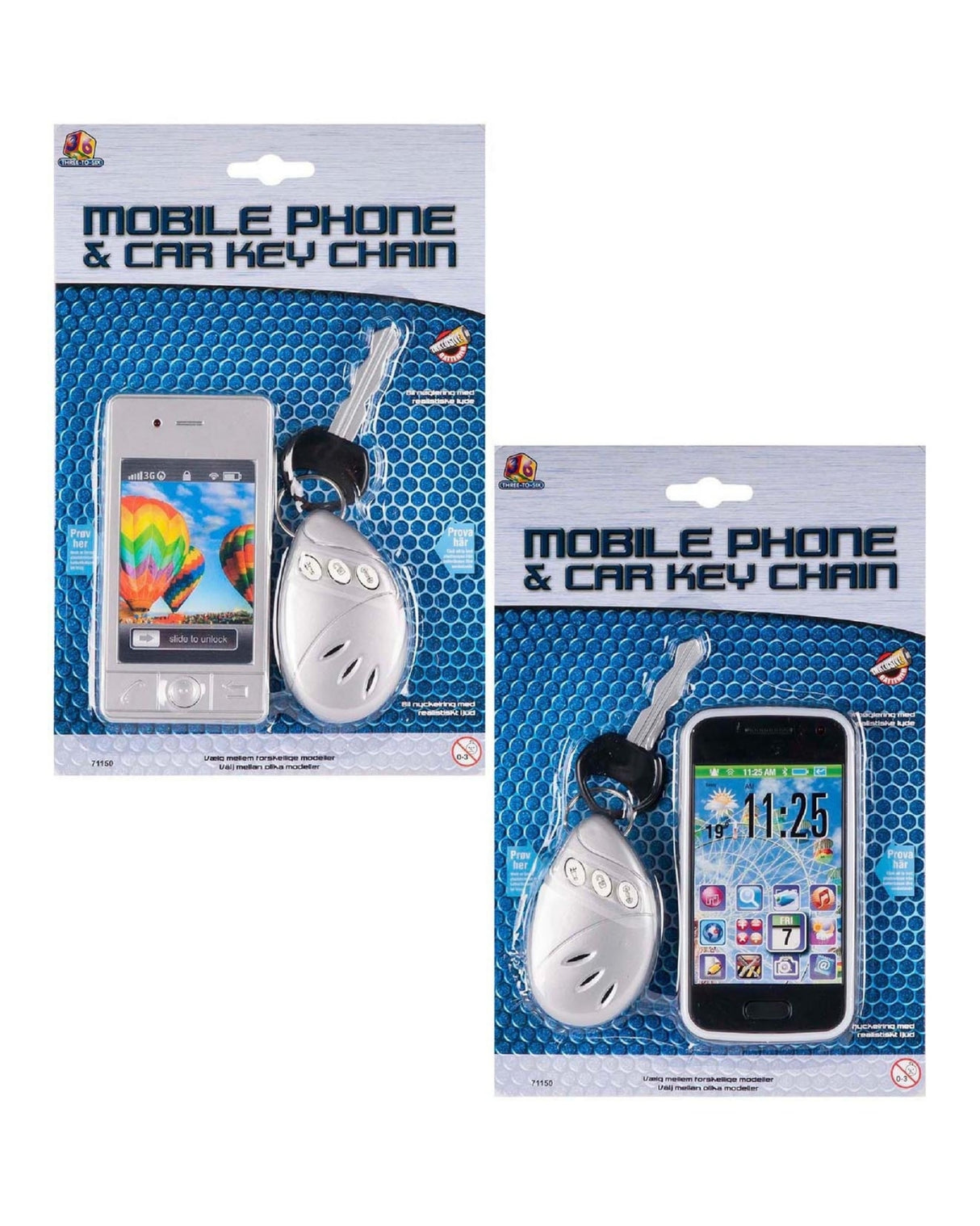 Mobil telefon, bilnøgler med lyd