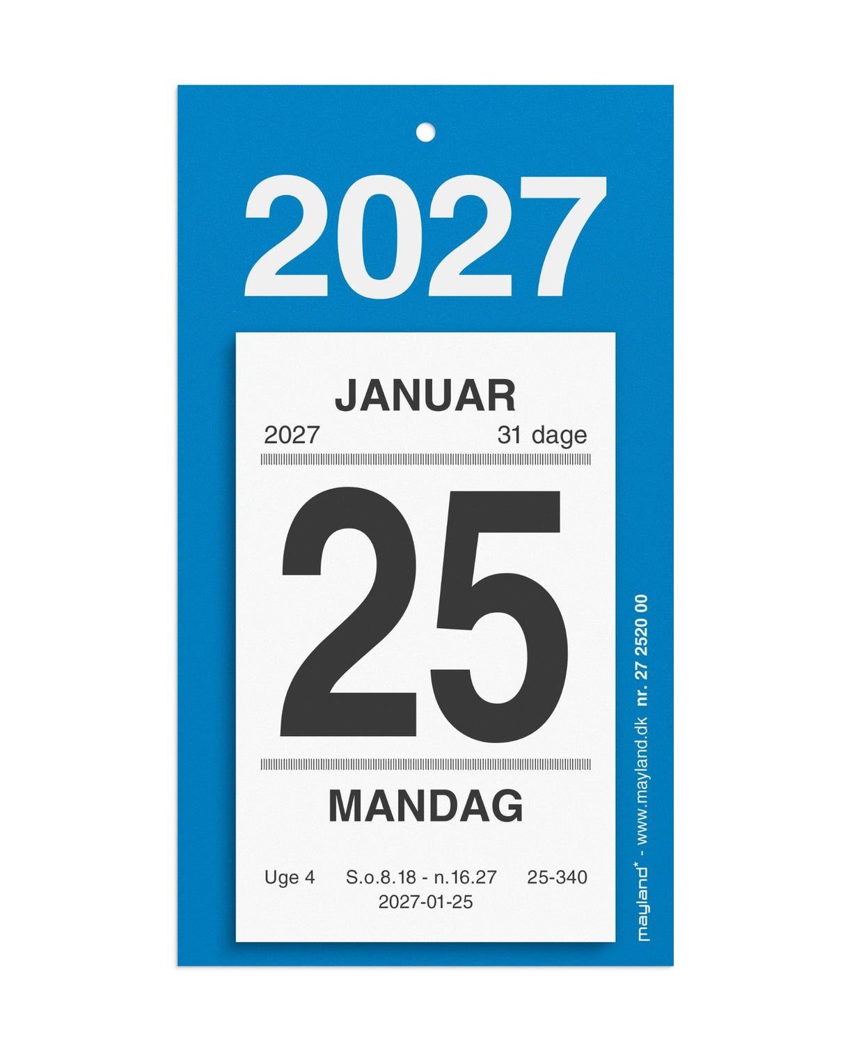 Afrivningskalender med Bagsidetekst 2027