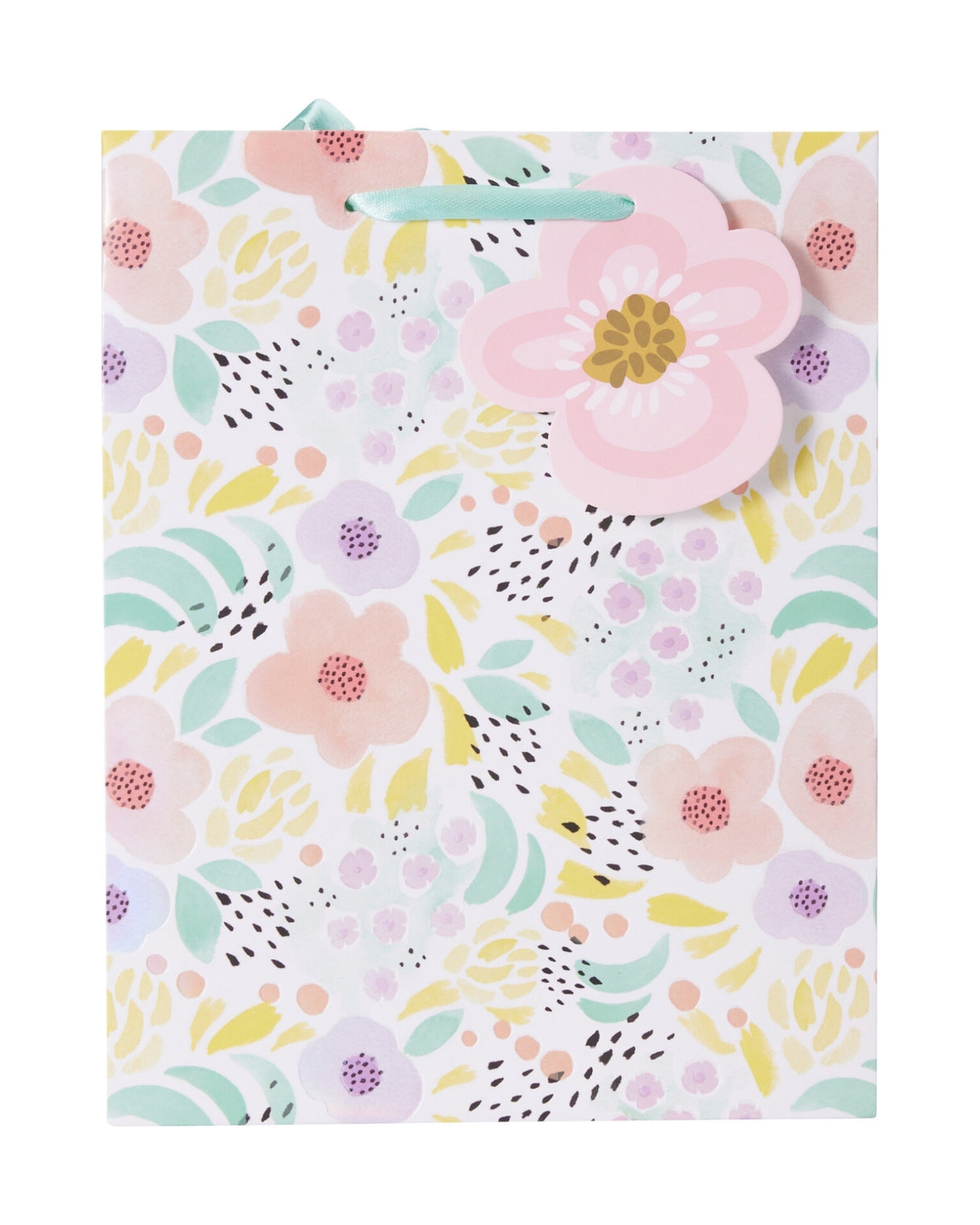 Lille gavepose med blomsterdesign – 23 x 18 x 10 cm