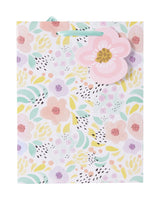 Lille gavepose med blomsterdesign – 23 x 18 x 10 cm