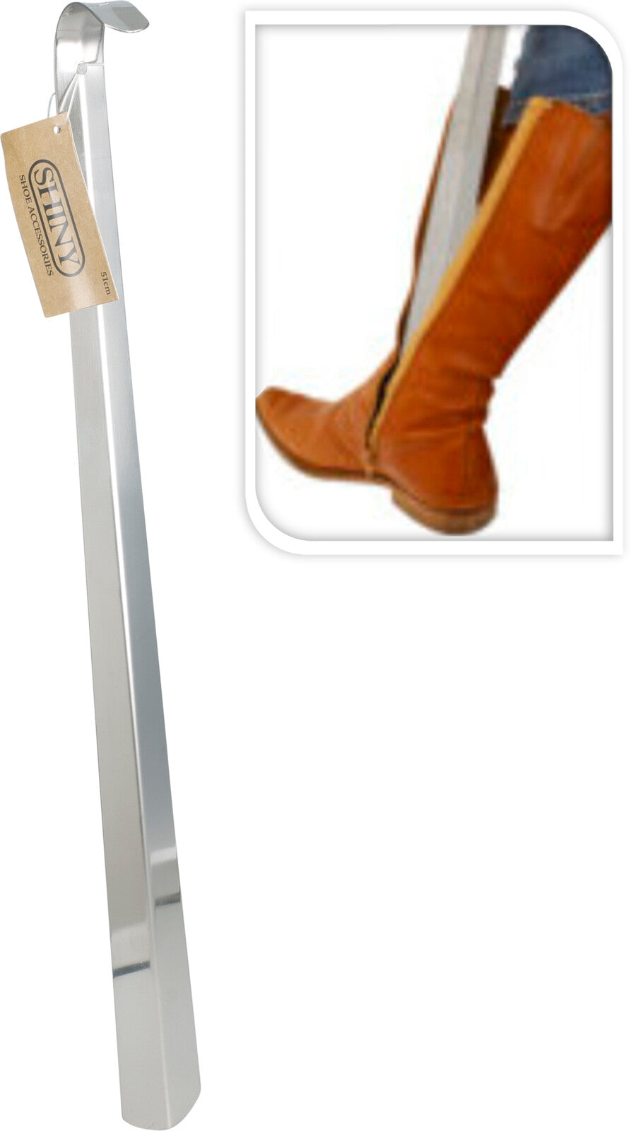 Skohorn i metal 51x4cm