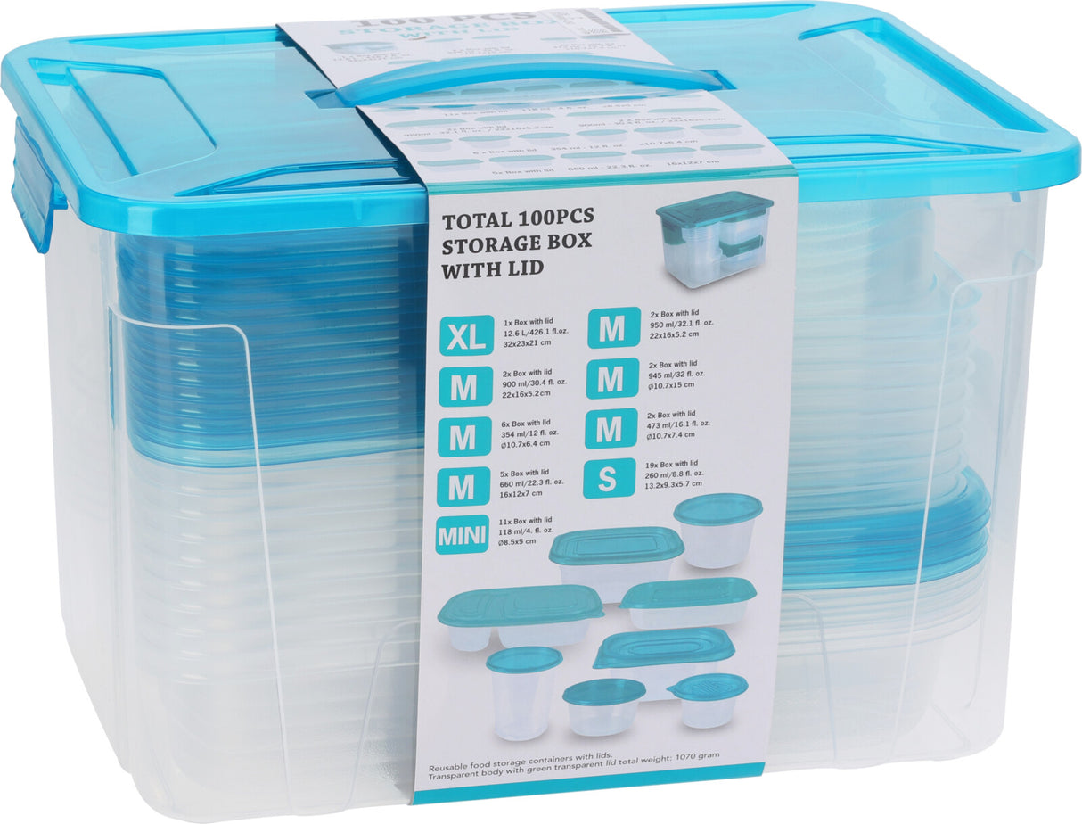 Plastic storage boxes 100 pieces
