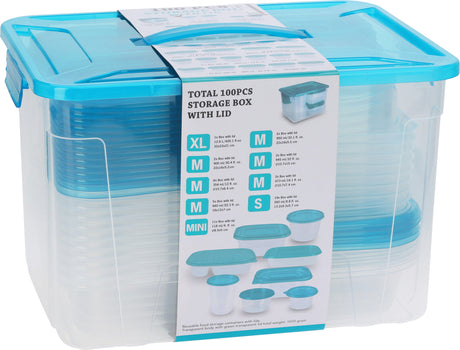 Plastic storage boxes 100 pieces