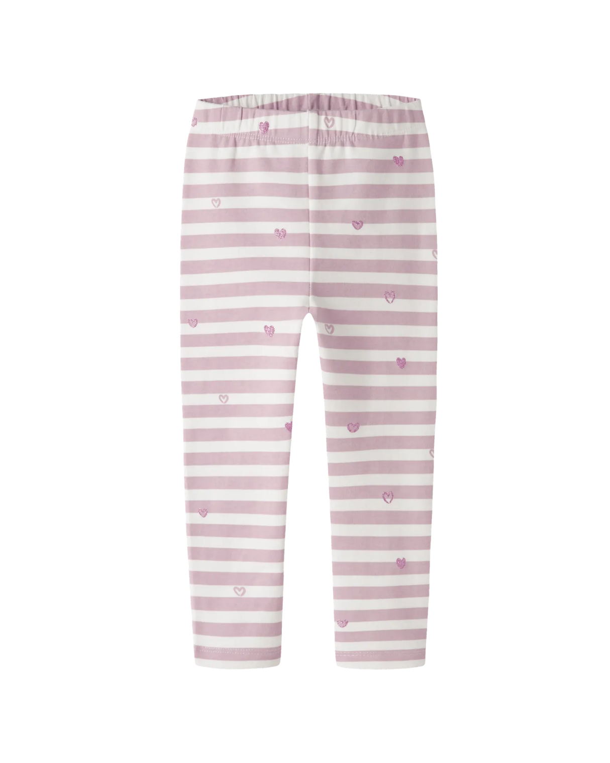 Name it Cloud Dancer Heart Stripe Leggings - 13234445