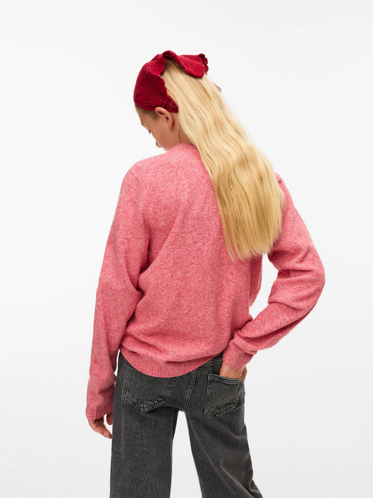 Holly Berry W. WHITE MELANGE Striktrøje fra Vero Moda - 10291741