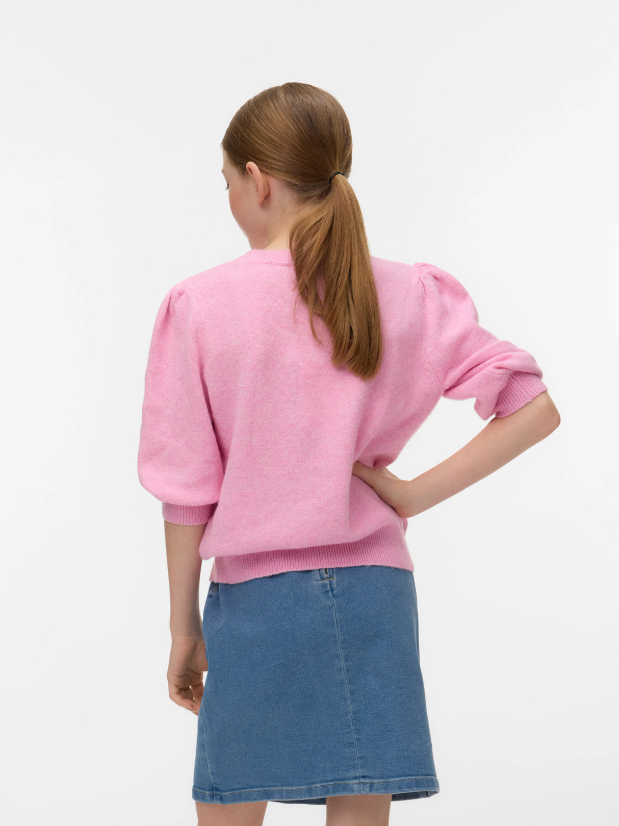 Bonbon W. WHITE MELANGE Striktrøje fra Vero Moda - 10336632