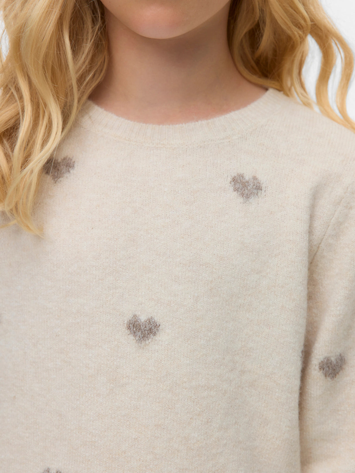 Birch W. MOON ROCK HEARTS Striktrøje fra Vero Moda - 10337561