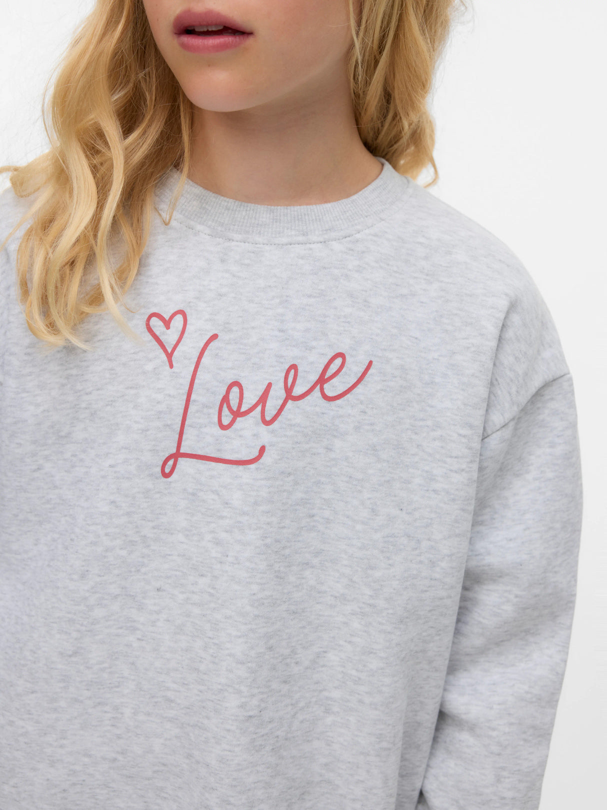 Vero Moda Light Grey Melange LOVE Sweatshirt - 10340549