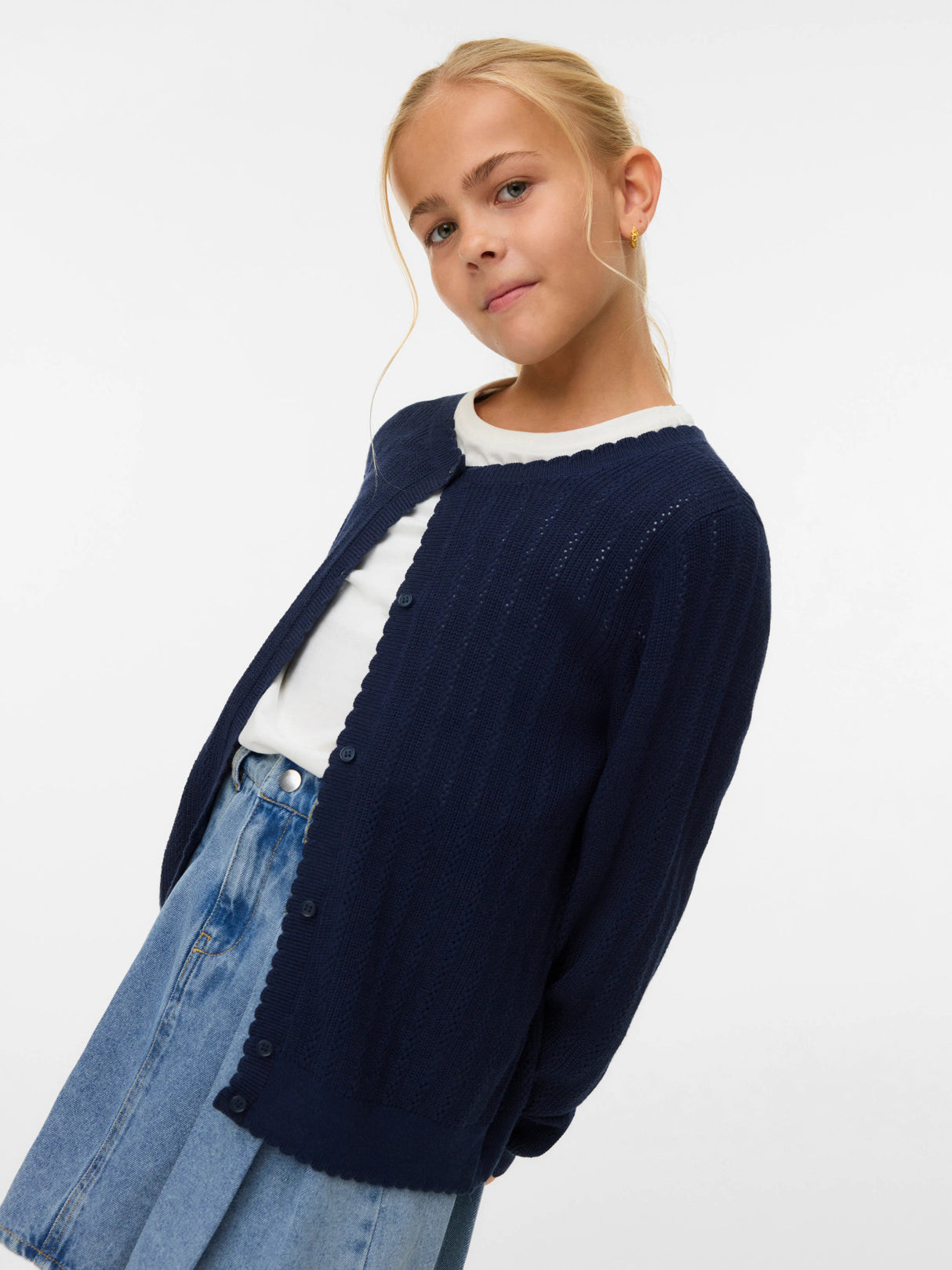 Navy Blazer Cardigan,Striktrøje fra Vero Moda - 10340835