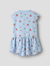 Name it Chambray Blue Striped Strawberry Short dress - 13215107