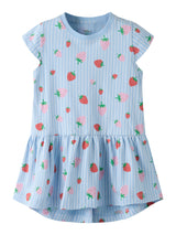 Name it Chambray Blue Striped Strawberry Short dress - 13215107