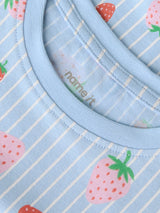 Name it Chambray Blue Striped Strawberry Short dress - 13215107