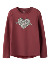 Oxblood Red Wild At Heart Bluse fra Name it - 13224952
